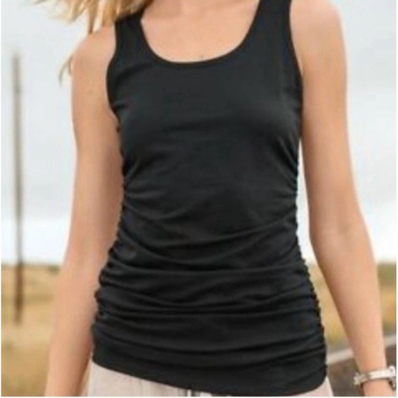 Sundance Catalog Gentle Graces Tank M Ruched Cotton Stretch Pink Rose - Picture 5 of 5